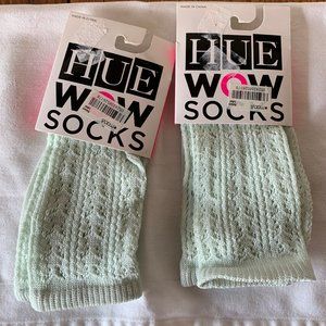 2 Pairs New HUE WOW Lace Socks